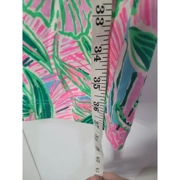 Lilly Pulitzer Belden Ruched Elbow Sleeve Dress Womens LG Floral Spring Preppy - Picture 5 of 9